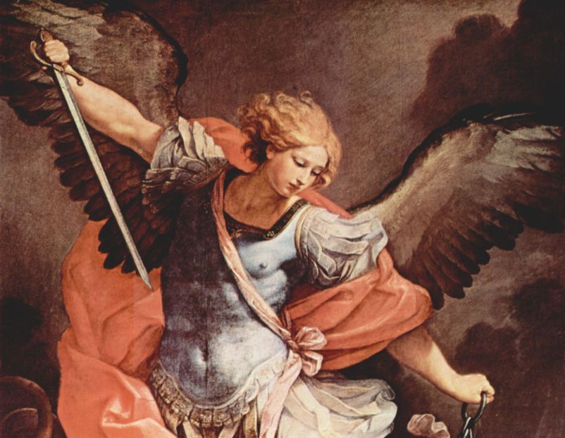 Arcanjo Miguel, pintado por Guido Reni (1636), na igreja de Santa Maria della Concezione dei Cappuccini, Roma. Foto: © Domínio público